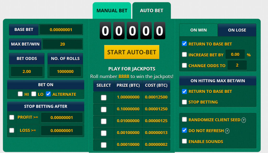 Martingale Method: Autobet Configuration